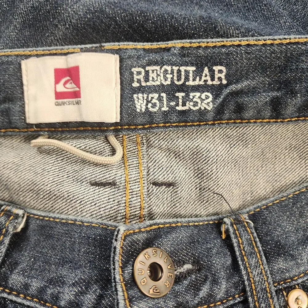 Quiksilver Men's Jeans Regular Fit 31 x 32 Dark-Wash